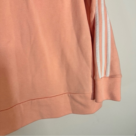 Adidas Climalite Pink Long Sleeve Sweatshirt Women’s Large 3Stripes Crewneck - Picture 8 of 14